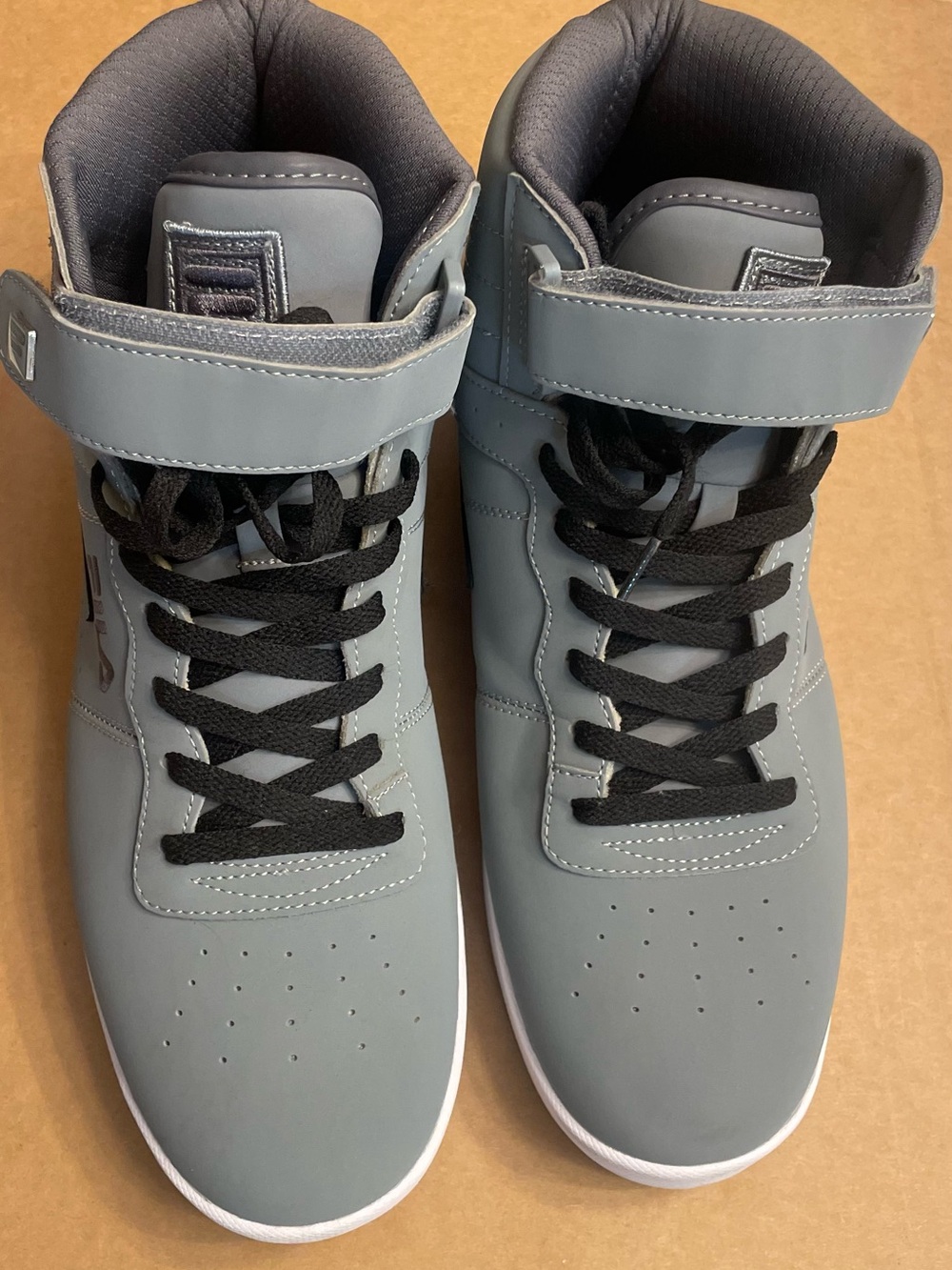 Fila Men's High-Top Sneakers in Gray with Black Laces